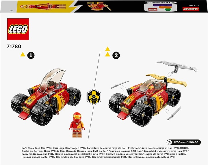 LEGO Ninjago 71784 Odrzutowiec Jay'a EVO 71780 Samochód wyścigowy Kaia EVO