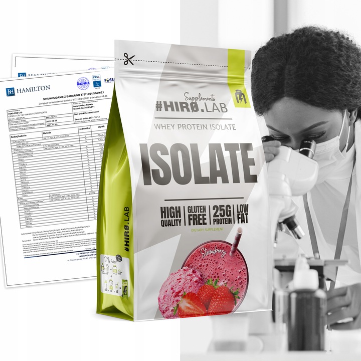 Izolat Białka BIAŁKO 700 g WPI ISO Whey Protein Isolate Truskawka HIRO