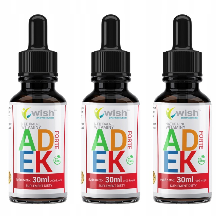 ADEK WITAMINA A D3 E K2 MK-7 W KROPLACH 3x 30ml