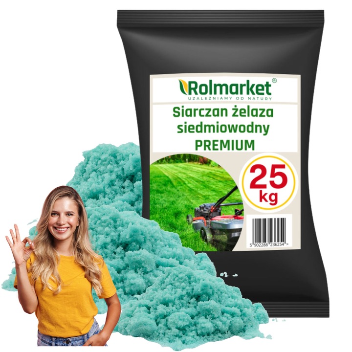 Antymech Siarczan Żelaza 25kg Na Trawnik Mchu Likwiduje Mech Nawóz PREMIUM