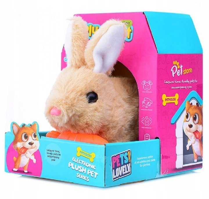 ZAJĄCZEK KRÓLICZEK INTERAKTYWNY Z DŹWIĘKIEM KRÓLIK Z MARCHEWKĄ