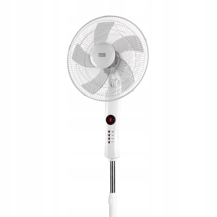 WENTYLATOR STOJĄCY BIAŁY STEROWANY PILOTEM 130CM 50W OSCYLACJA 3 TRYBY