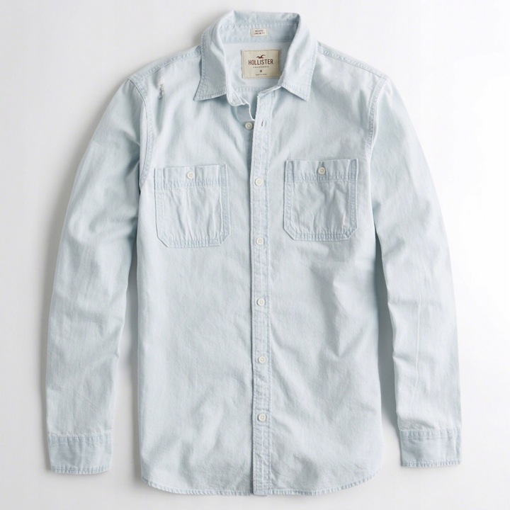 HOLLISTER Koszula Męska Graphic Denim Shirt USA M