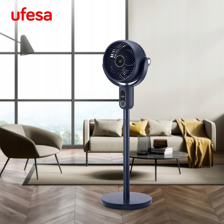 WENTYLATOR STOJĄCY UFESA CYRKULATOR OSCYLACJA 3D 3 TRYBY 50W TIMER PILOT