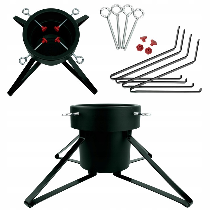 STOJAK CHOINKOWY METALOWY POD CHOINKĘ PODSTAWKA NA DRZEWKO POJEMNIK ZIELONY