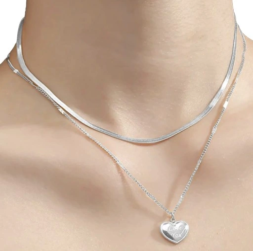 Naszyjnik lancuszek srebrne serduszko CELEBRYTKA