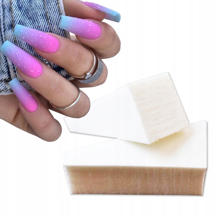 2x GĄBKA DO OMBRE MANICURE HYBRYD MAKIJAŻU ŻEL