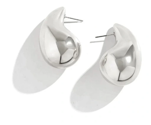 KOLCZYKI srebrna KROPLA łezka stal 316L