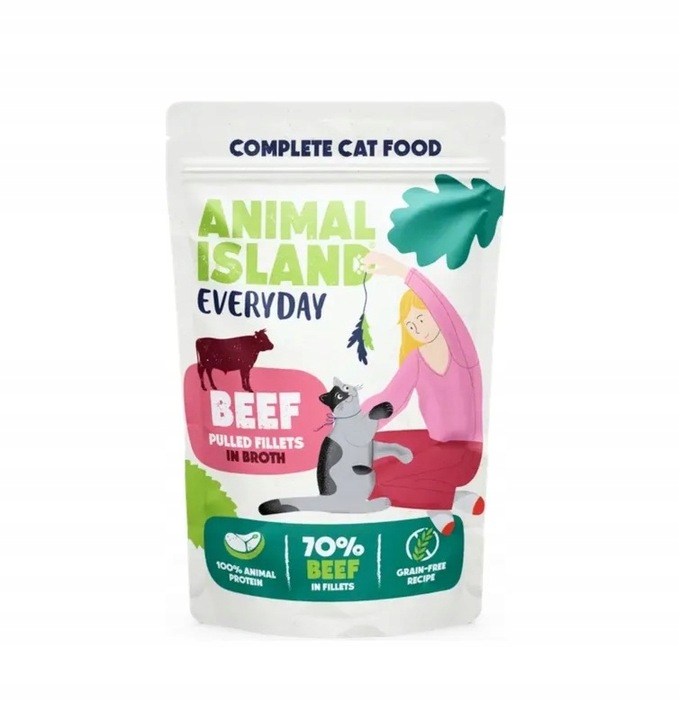 Animal Island Karma mokra dla kota Wołowina/Kurczak/Indyk/Biała ryba 40x85g