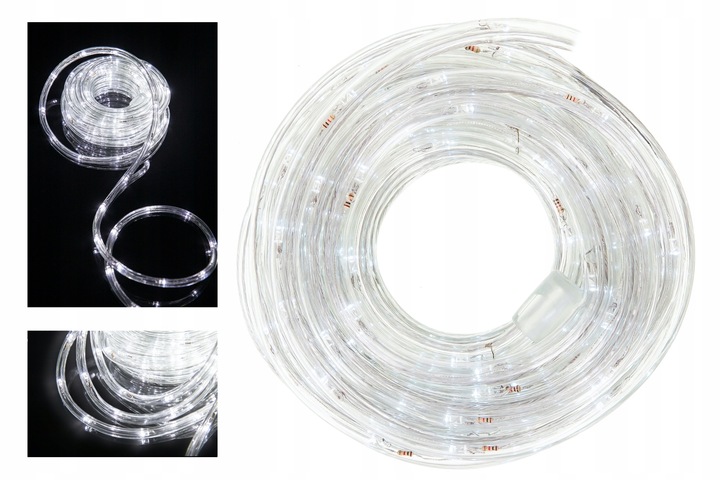 WĄŻ ŚWIETLNY 480 LED LAMPKI CHOINKOWE GIRLANDA 20 M BIAŁY ZIMNY zew / wew