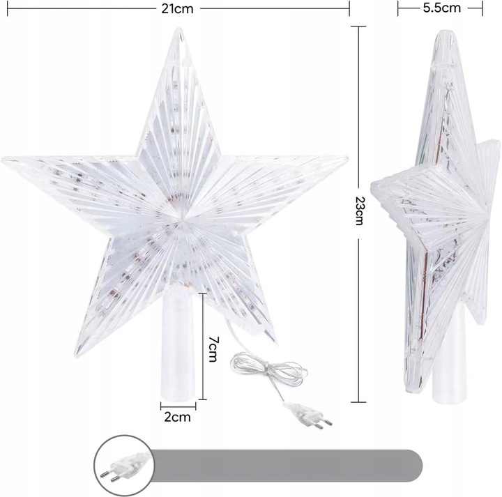 2SZT CZUBEK CHOINKOWY NA BOŻE NARODZENIE CZUBEK NA CHOINKĘ Z 31 DIODAMI LED