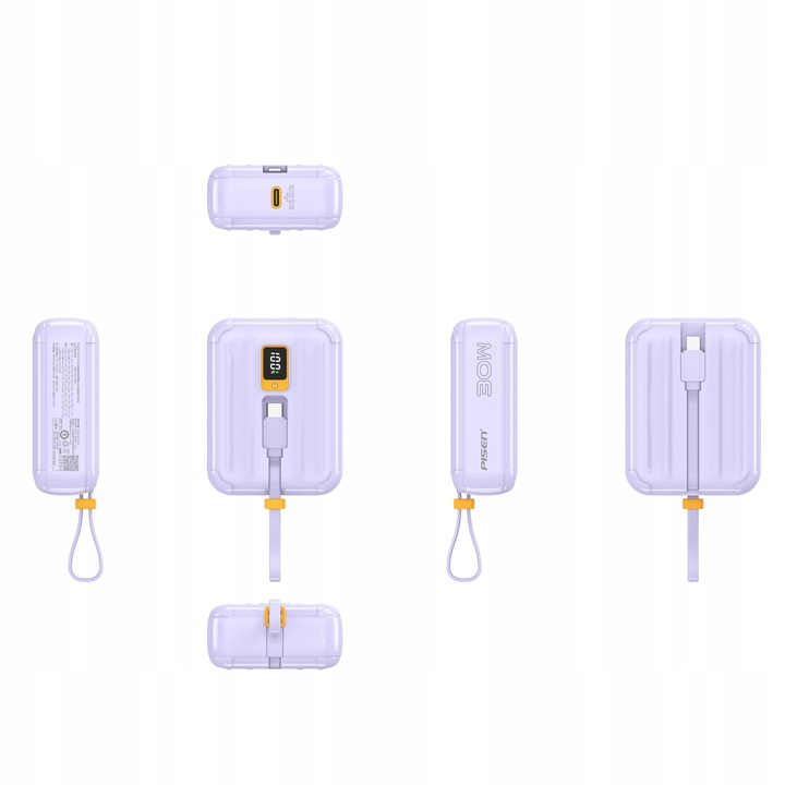 ŁADOWARKA POWER BANK 10000 mAh 30W 3A PRZENOŚNA LIGHTNING / USB-C 2x KABEL