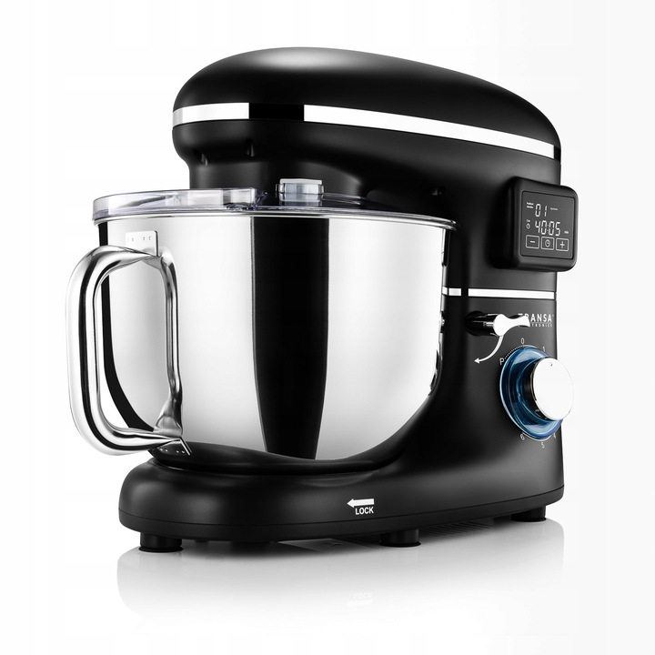 Robot planetarny z podgrzewaną misą Kuchenny Czarny MISA 6L DUŻA MOC 3000W