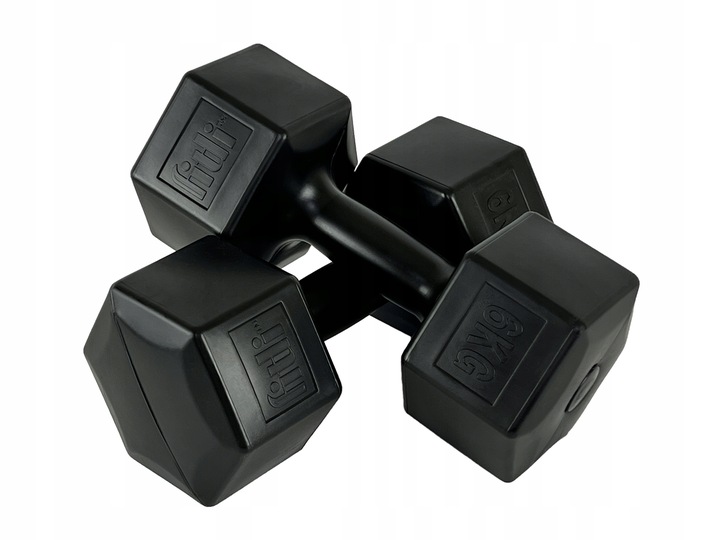 HANTLE 6KG zestaw hantli 6 kg CIĘŻARKI DO ĆWICZEŃ hantle bitumiczne 2szt