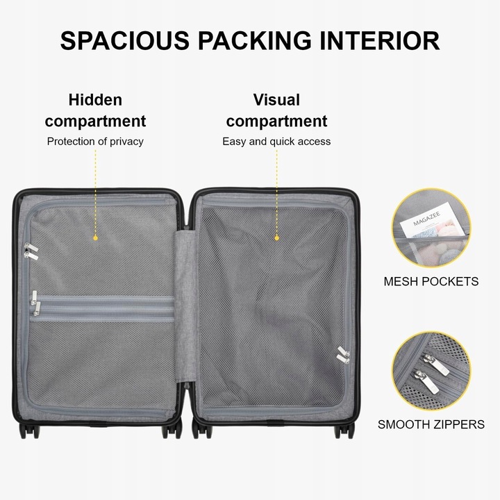 Level8 Walizka twarda średnia poliwęglan (polikarbonat) B07MXF4G8K 40 l