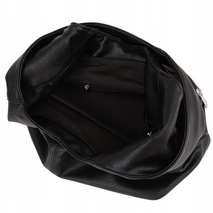 CZARNA TOREBKA DAMSKA WOREK SKÓRZANA TORBA SHOPPER KLASYCZNA TOREBKA SKÓRA