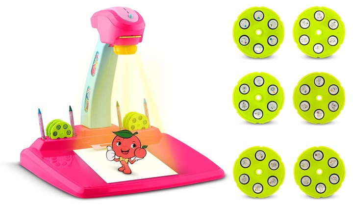 PROJEKTOR DO NAUKI RYSOWANIA RZUTNIK RICOKIDS + 36 SLAJDÓW i 12 KREDEK