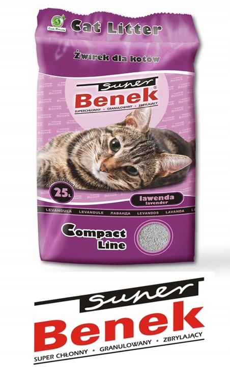 Super Benek Compact Lawenda 25L Active żwirek