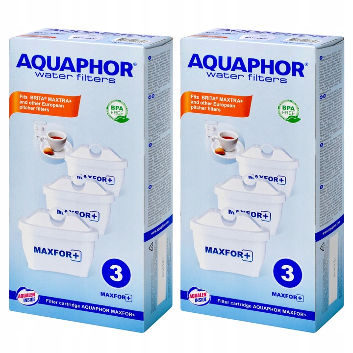 Filtr wkład filtrujący AQUAPHOR B100-25, B25 MAXFOR+ x 6 szt. do dzbanka