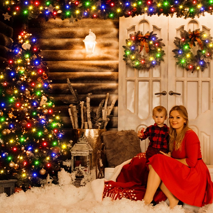 LAMPKI CHOINKOWE ŚWIĄTECZNE ZEWNĘTRZNE WEWNĘTRZNE IP44 MULTIKOLOR 500 LED