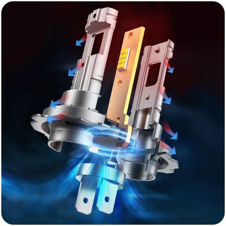 Żarówki H7 LED CSP biała 6500K 1do1 12V 7000lm BARDZO MOCNE WIECEJ ŚWIATŁA