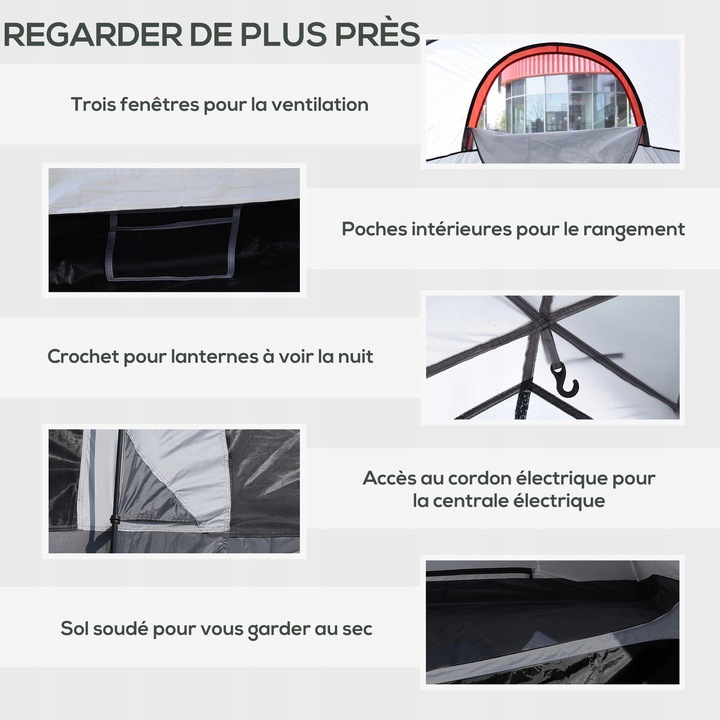 Namiot turystyczny OUTSUNNY 2-3 osoby| Kemping| Biwak| Festiwal| DUŻY|Torba