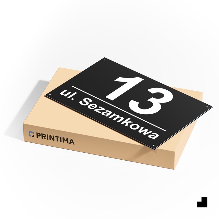 Numer Domu Na Dom Tabliczka Adresowa z Numerem Domu Czarna 32x21 4 dystanse