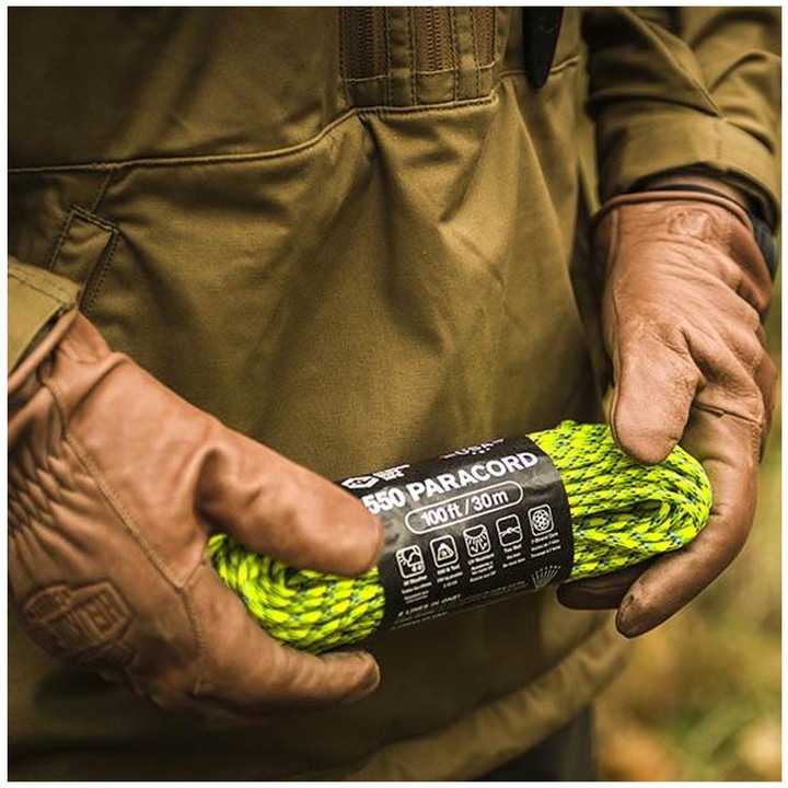 Linka Atwood 550 Rope Paracord 4mm/30m Neon Green