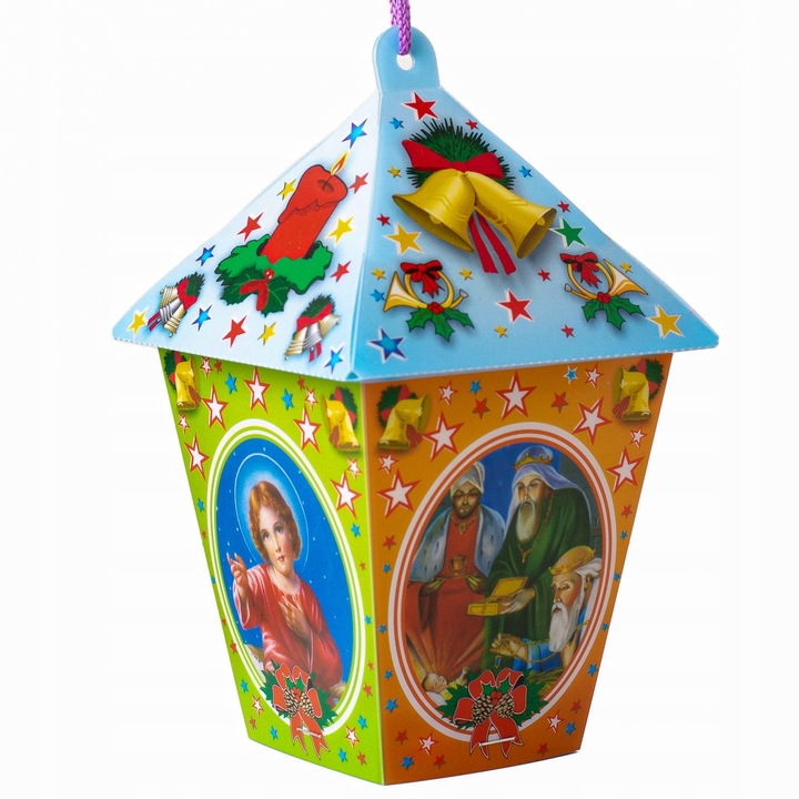 LAMPION ADWENTOWY DLA DZIECI ŚWIECĄCY LED MULTIKOLOR NA RORATY Niebieski