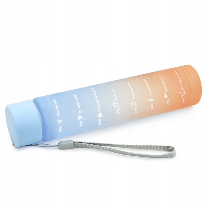 Butelka Na Wodę Bidon z Miarką Ze Słomką Na Siłownie Fitness 700ml + Gratis