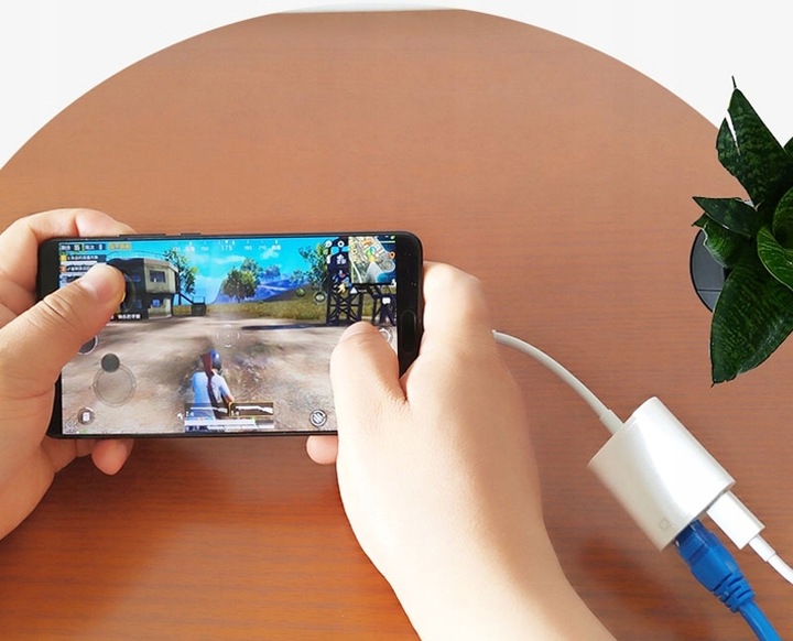 ADAPTER USB-C LAN ETHERNET PRZEJŚCIÓWKA RJ45 PD MacBook Charge ZASILANIE