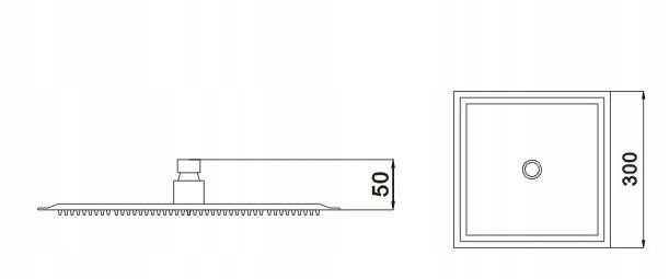 MEXEN DESZCZOWNICA SLIM KWADRAT 30 x 30 cm CHROM