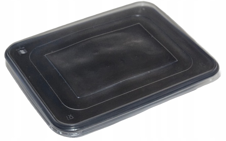 Pojemnik PP obiadowy czarny 227x178x50 niedzielony 50szt z przykrywką