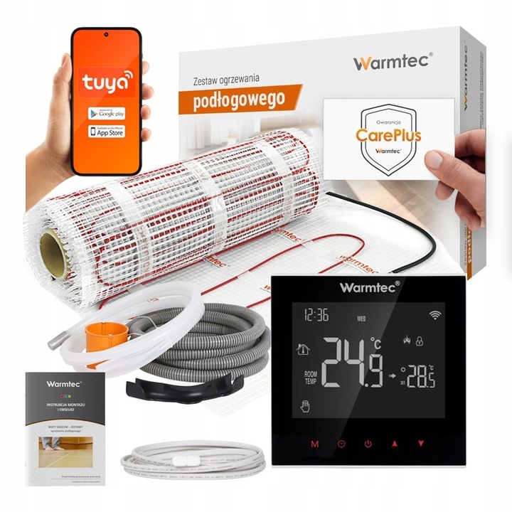 Mata grzejna grzewcza pod płytki zestaw 170W/m2 Warmtec DS2-10/SRT20W 1m2