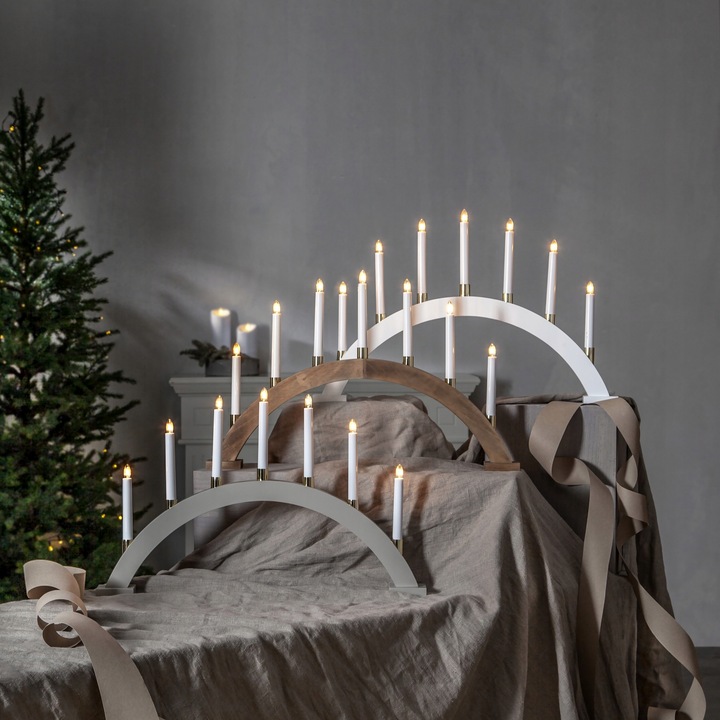Świecznik adwentowy drewniany brązowy GILLIAN