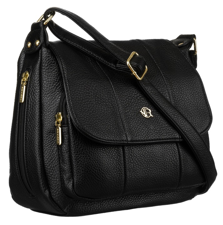 Torebka Rovicky ze skóry ekologicznej z klapką na klips magnetyczny damska