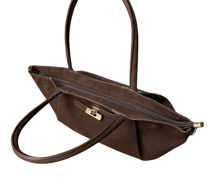 Flora&Co czekoladowa torebka shopper brązowy torebka ciemny brąz A4