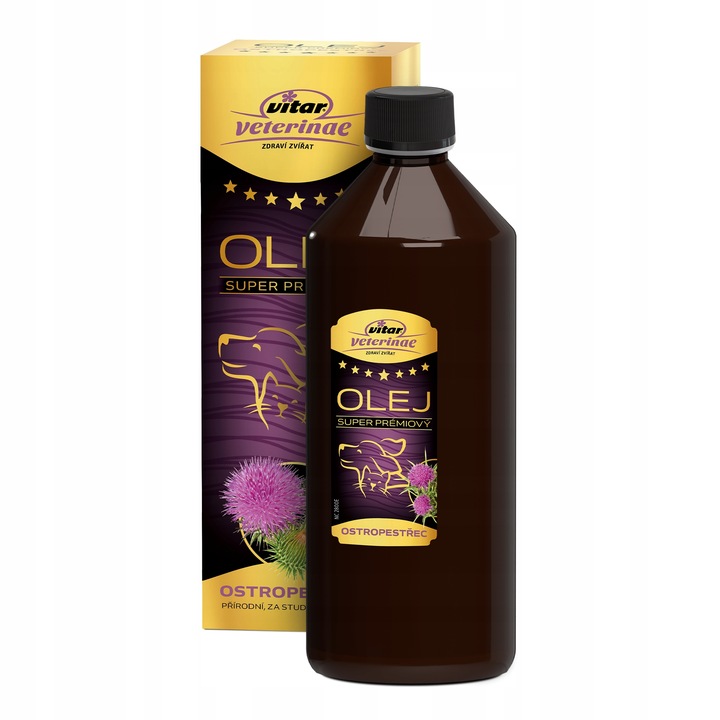 VITAR Veterinae Olej z Ostropestu 1000 ml -bogate źródło witaminy E+Omega 3