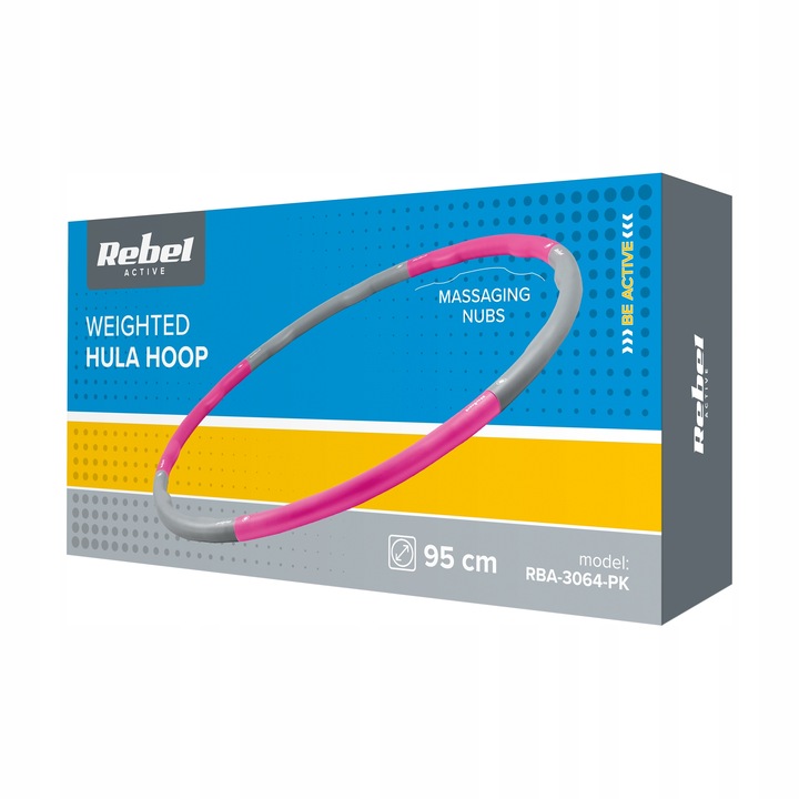 Hula Hop koło odchudzające do ćwiczeń składane regulowane z wypustkami 95cm