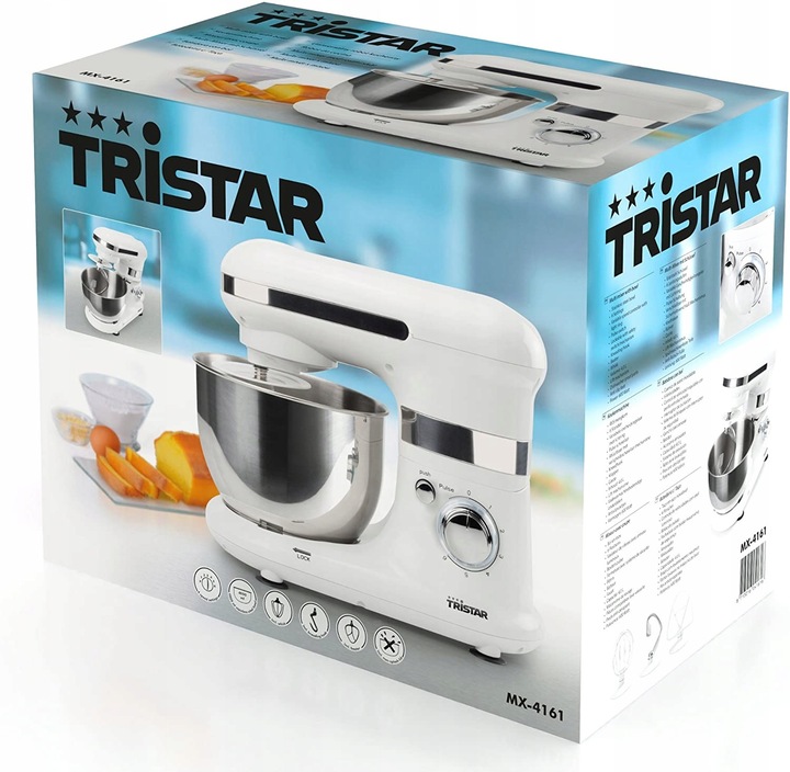 PLANETARNY mikser Robot kuchenny 600W misa RVS 4L 3 mieszadła 6 prędkości