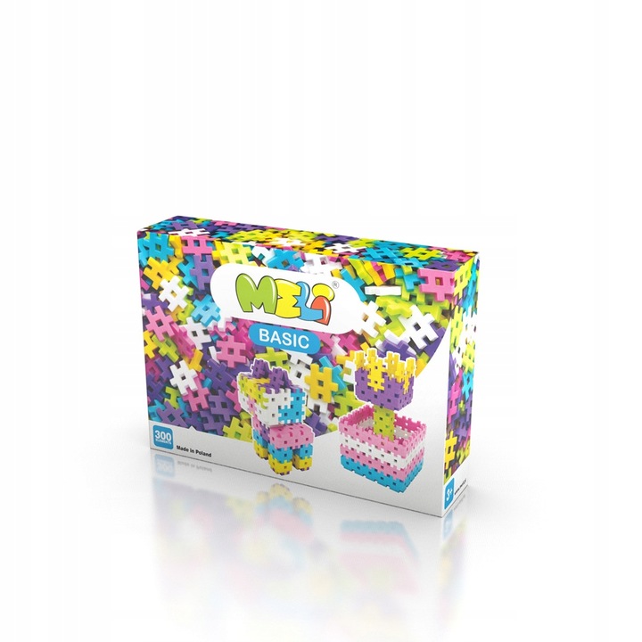 KLOCKI KONSTRUKCYJNE WAFLE MELI Basic Pink 300 El PASTELOWE RÓŻ PUZZLE 3D