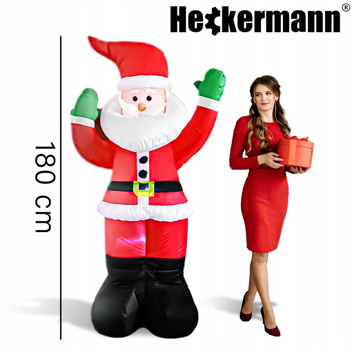 ELEKTRYCZNIE DMUCHANY MIKOŁAJ DEKORACJA ŚWIĄTECZNA LED OZDOBA OGRODOWA 180