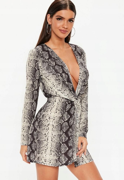 MISSGUIDED SUKIENKA MINI SNAKE PRINT (36)