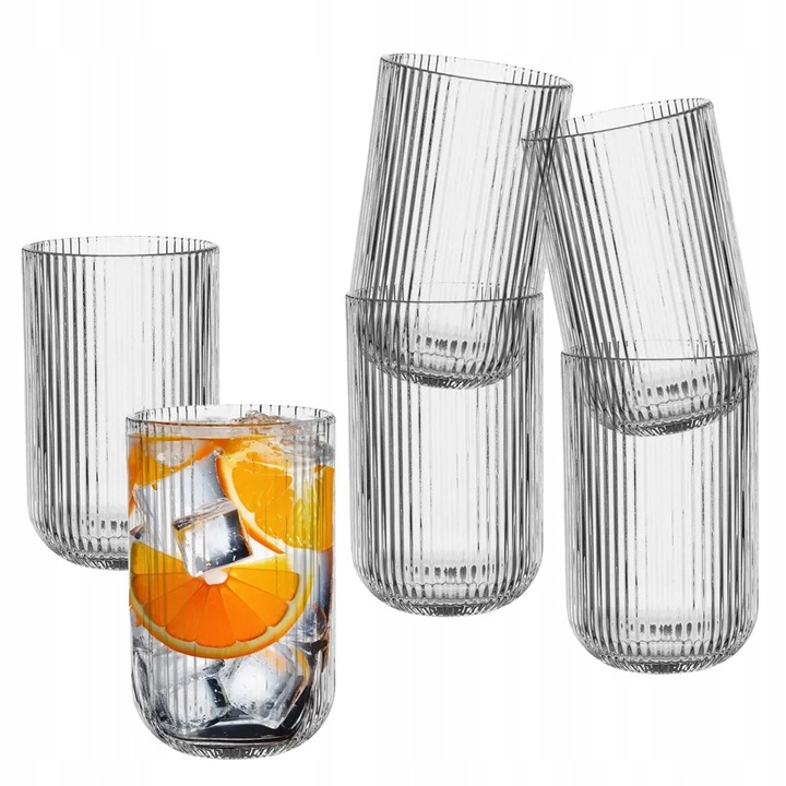 Szklanki do napojów drinków ryflowane Altom Design Selena 430 ml Zestaw 6
