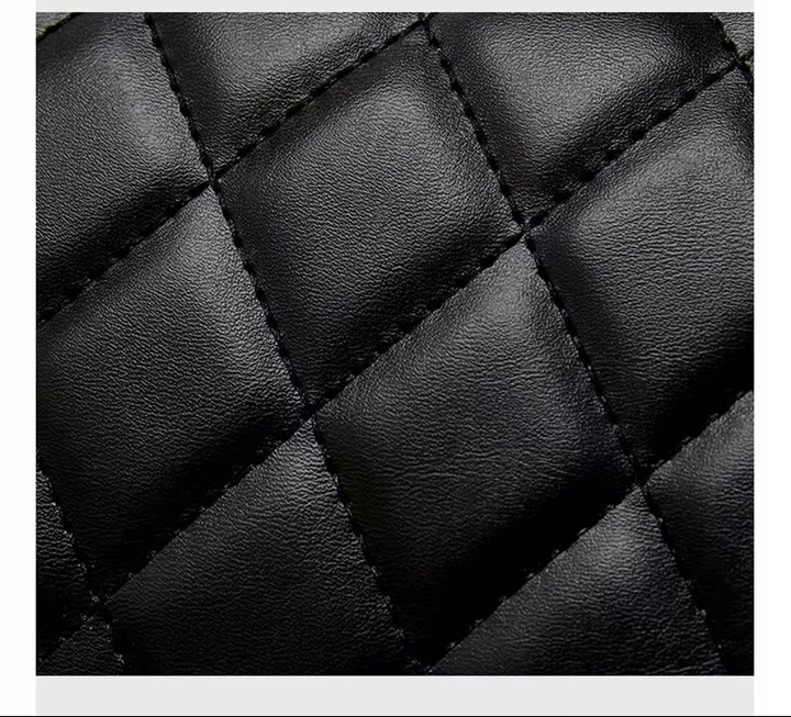 Czarna Mała Torebka damska z łańcuszkiem pikowana wizytowa vintage