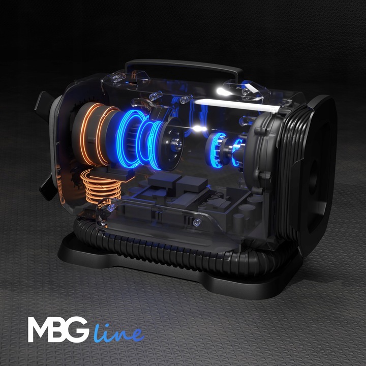 Kompresor samochodowy MBG Pro 12 V 230 V sprężarka pompka latarka 35 l/min