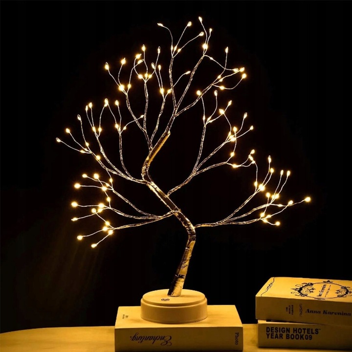 DRZEWKO ŚWIĄTECZNE OZDOBNE ŚWIECĄCE LED 50 CM LAMPKA NOCNA DEKORACJA USB