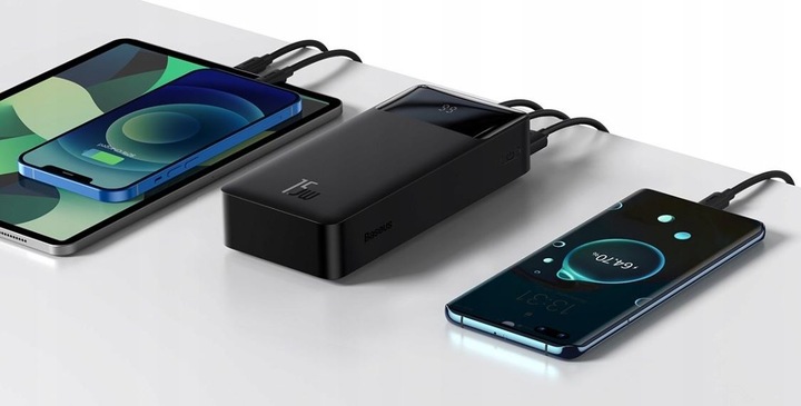 BASEUS DUŻY POJEMNY POWER BANK 30000mAh 15W USB USB C SZYBKI POWER BANK