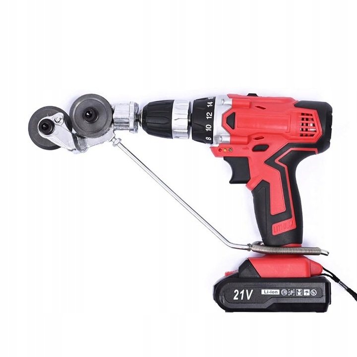 PRZYSTAWKA NA WIERTARKĘ KOŃCÓWKA DO CIĘCIA BLACHY METALU ADAPTER NAKŁADKA