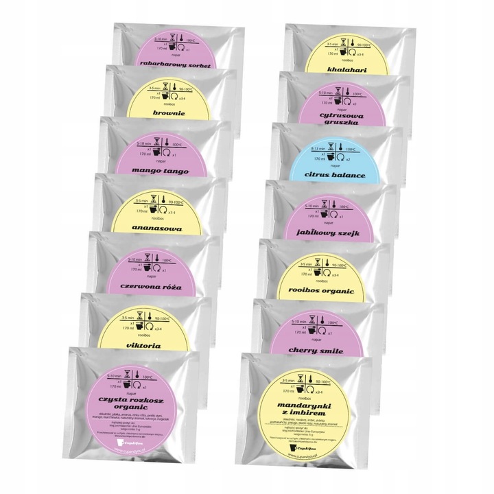 Zestaw herbat bez teiny dla kobiet w ciąży dzieci - 14 różnych smaków gift